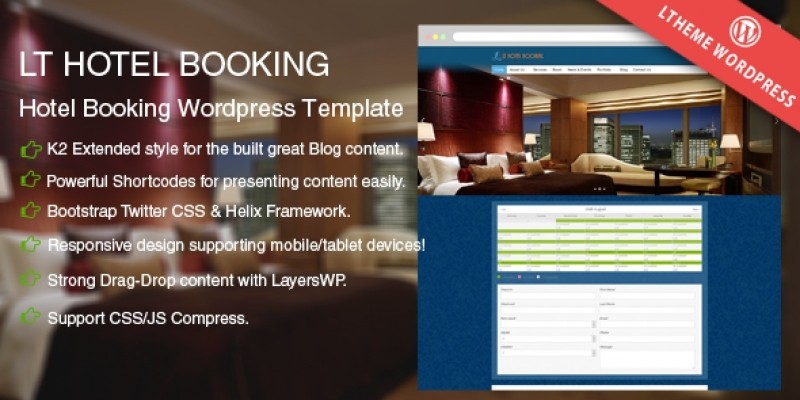 LT Hotel Booking – Responsive Wordpress Theme