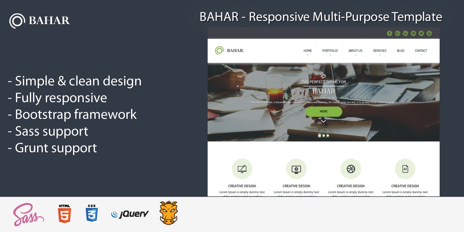 Bahar - Responsive Multipurpose HTML Template