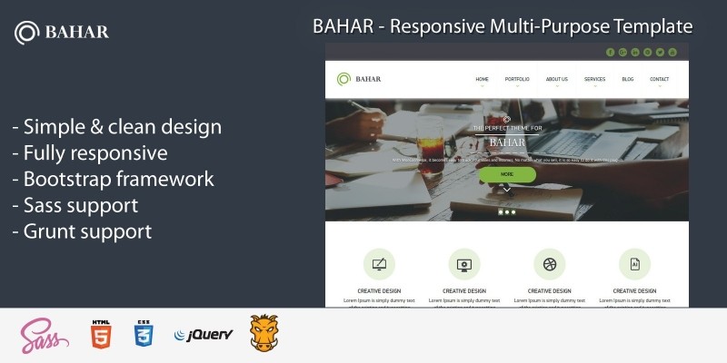 Bahar - Responsive  Multipurpose HTML Template  