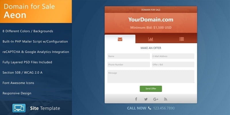 Aeon - Domain for Sale HTML Template