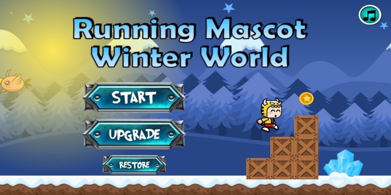 Winter Running Mascot - Buildbox Game Template