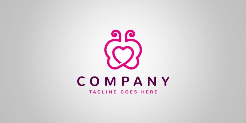 Butterfly Heart - Logo Template