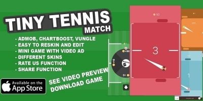 Tiny Tennis Match - iOS Game Source COde