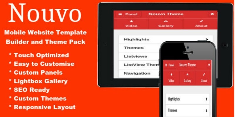 Nouvo - Mobile Website Template Pack