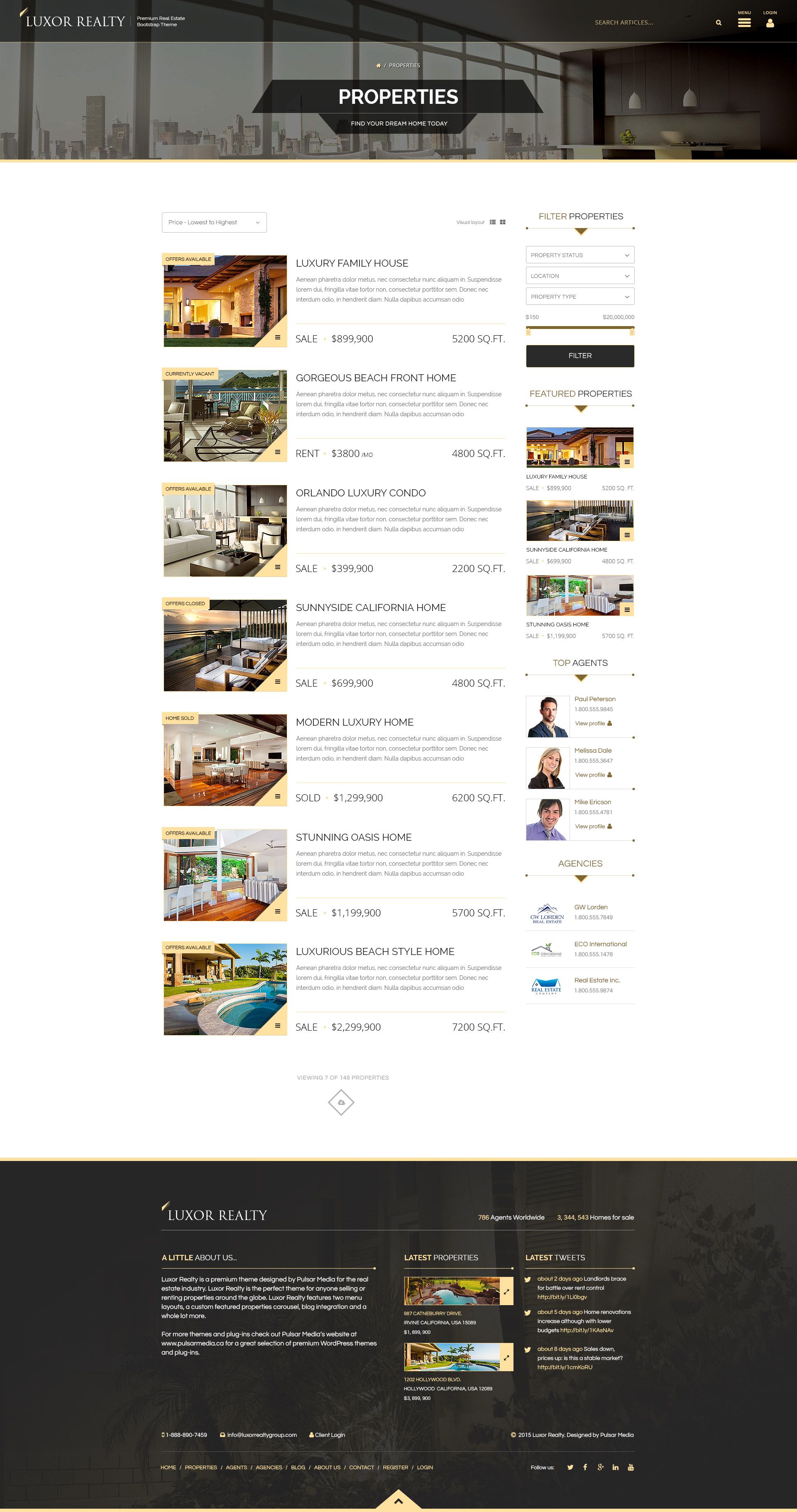 Luxor WordPress Real Estate Theme by MicroThemes Codester