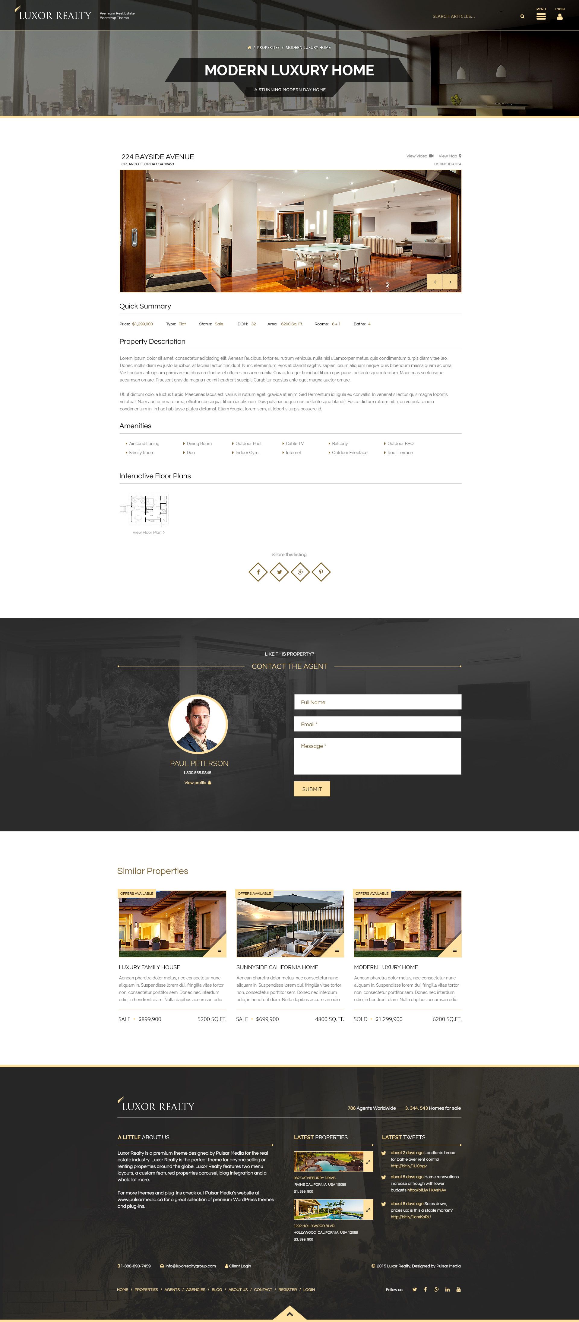 Luxor WordPress Real Estate Theme by MicroThemes Codester