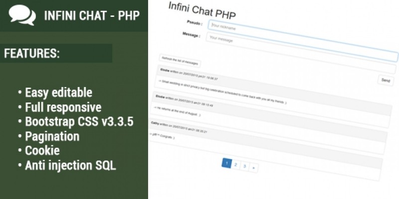 Infini Chat - Responsive PHP Chat Script