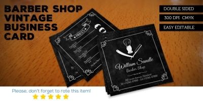 Barber Shop Vintage Business Card