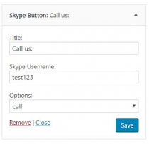 Skype Button WordPress Widget Screenshot 1