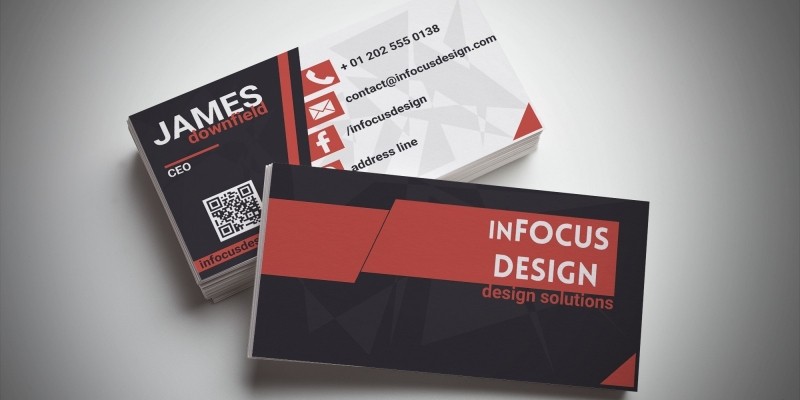 Modern Red And Black Business Card Template