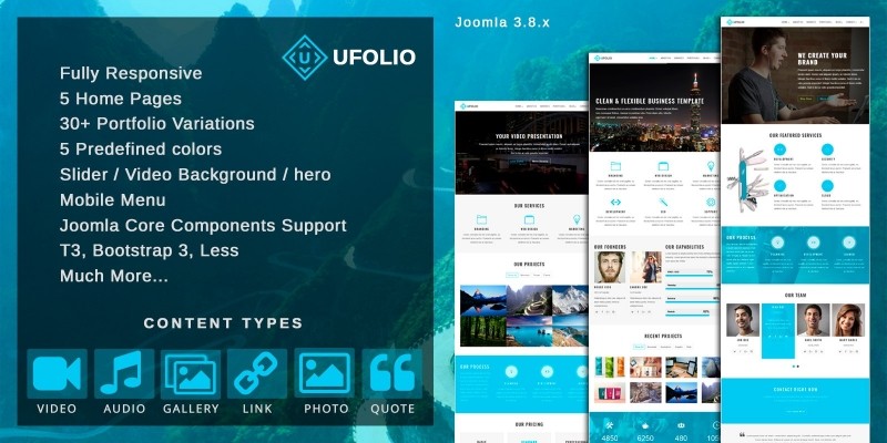 Ufolio - Portfolio Joomla Template