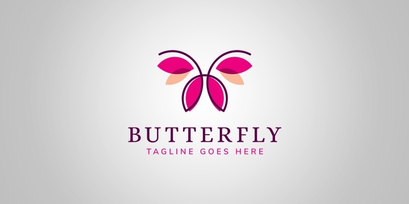 Simple Butterfly Logo Template