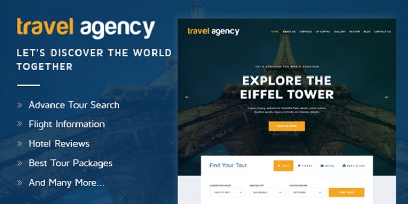 Travel Agency - Hotel Booking HTML Template