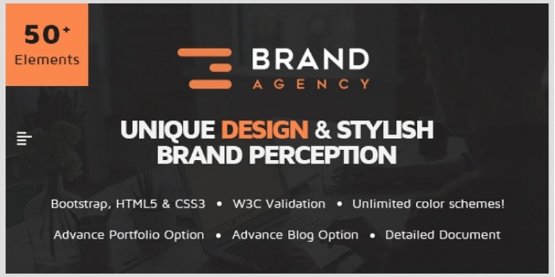 Brand Agency - One Page HTML Template For Agency