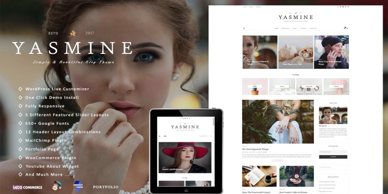 Yasmine - Multipurpose Shop WordPress Blog Theme
