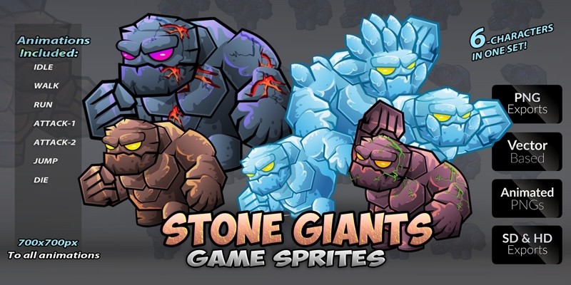 Stone Giants Game Sprites