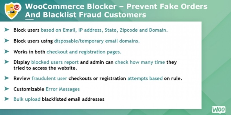 Woocommerce Blocker - Prevent fake orders