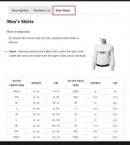 WooCommerce Advanced Product Size Charts Screenshot 9