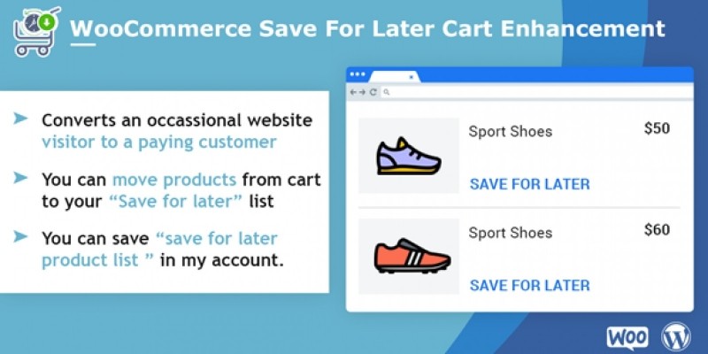 WooCommerce Save For Later Cart Enhancement