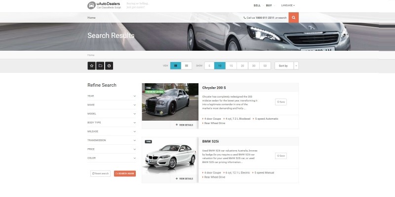 uAutoDealers - Auto Classifieds And Dealers Script