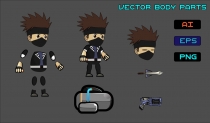 Masked Boy 2D Game Character Sprite Screenshot 3