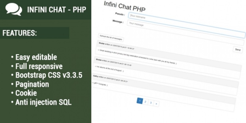 Infini Chat 2 - Responsive PHP Chat Script