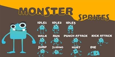 Monster Game Character Sprite Sheets