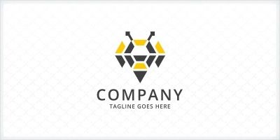 Abstract Bee Logo Template