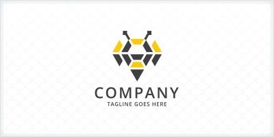 Abstract Bee Logo Template