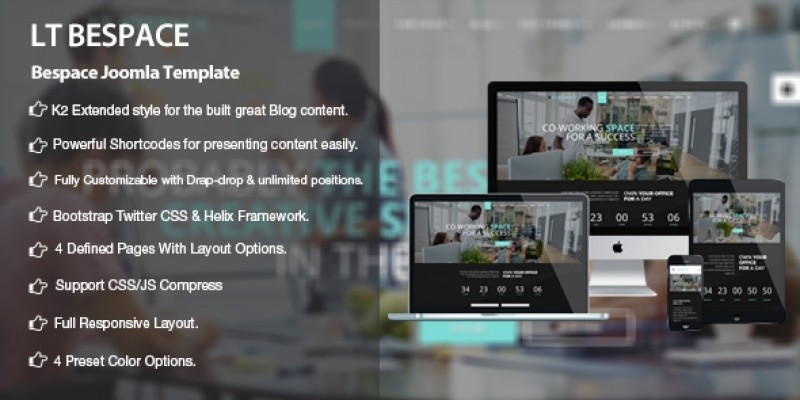 LT Bespace -  Coworking Spaces Joomla Template