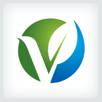 Letter V Leaf Logo Template