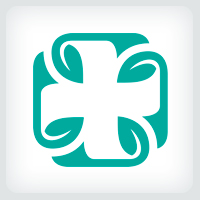 Leaves Medical Cross Logo Template