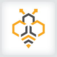 Hexagon Bee Logo Template