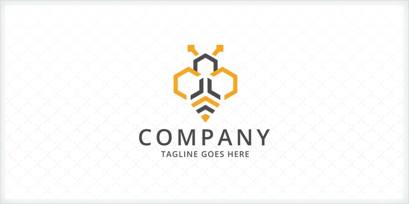 Hexagon Bee Logo Template