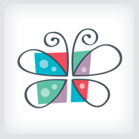 Butterfly Gift Box Logo Template