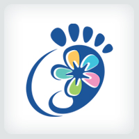 Foot and Flower Logo Template