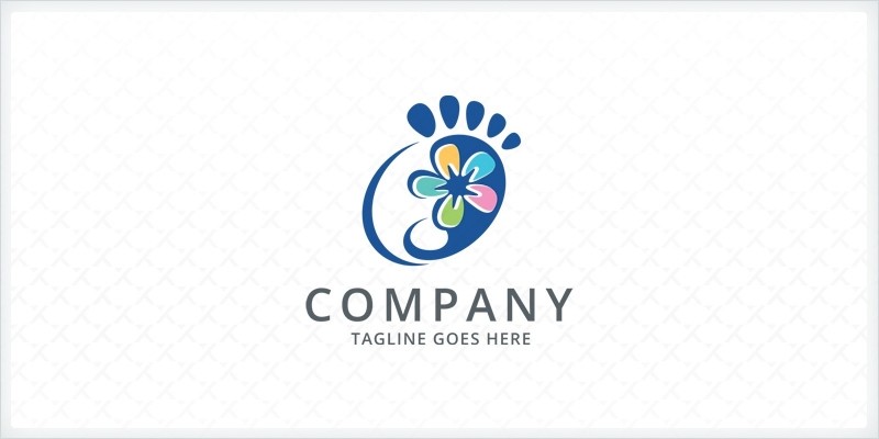 Foot and Flower Logo Template