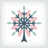 Snowflake Tree Logo Template