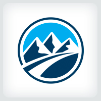 Mountains Path Logo Template