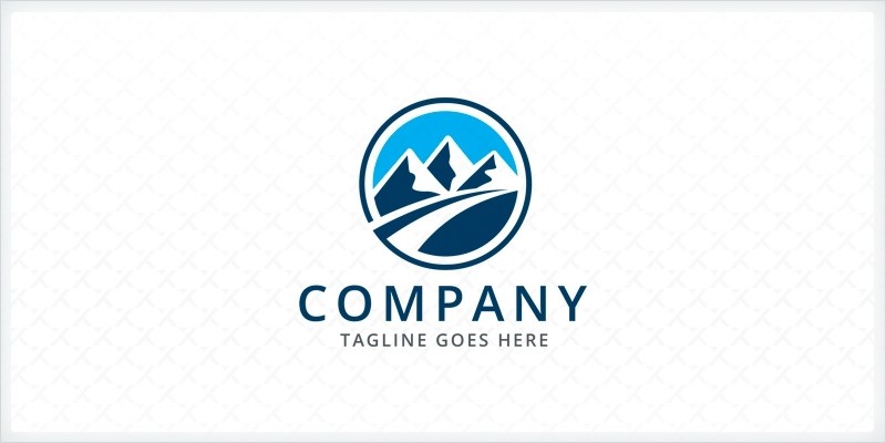 Mountains Path Logo Template