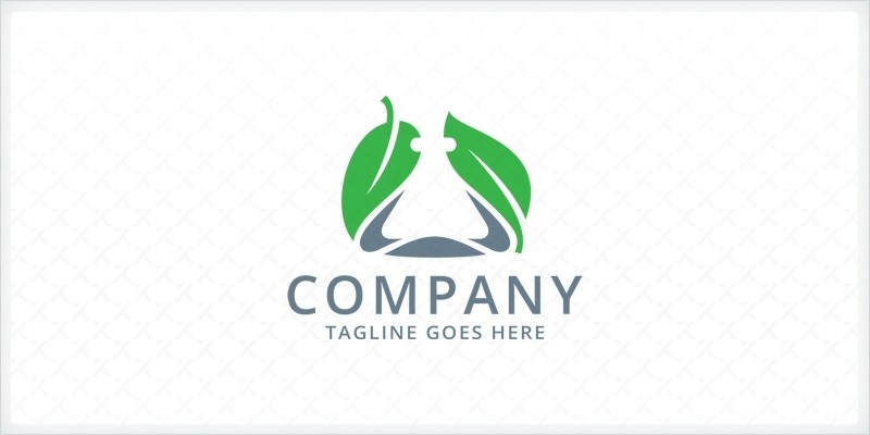 Flask and Leaves - Laboratory Logo Template