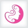 Curly Hair - Girl Logo Template