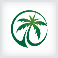 Green Palm Tree Logo Template