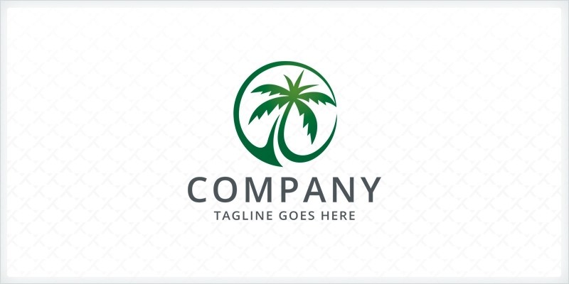 Green Palm Tree Logo Template