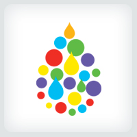 Rainbow Water Droplet Logo Template