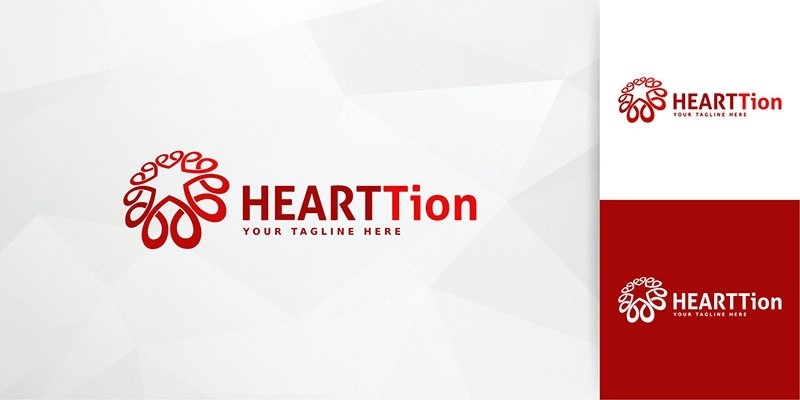 Heart Tion Logo Template