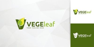 Vege Leaf Logo Template
