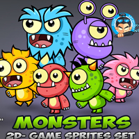 Monster Game Enemies Character Sprites