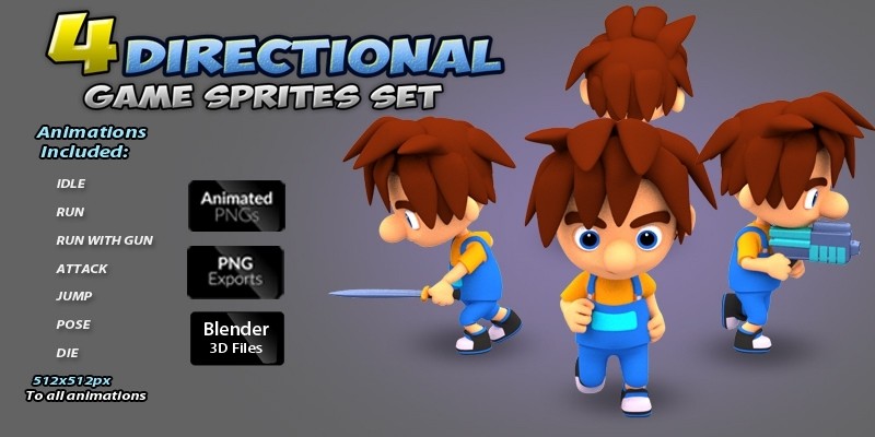 4-Directional Game Character Sprites