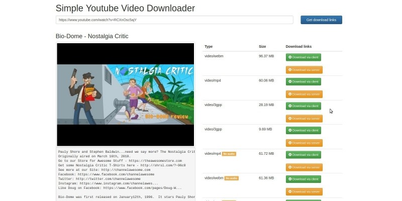 Simple Youtube Video Downloader Script